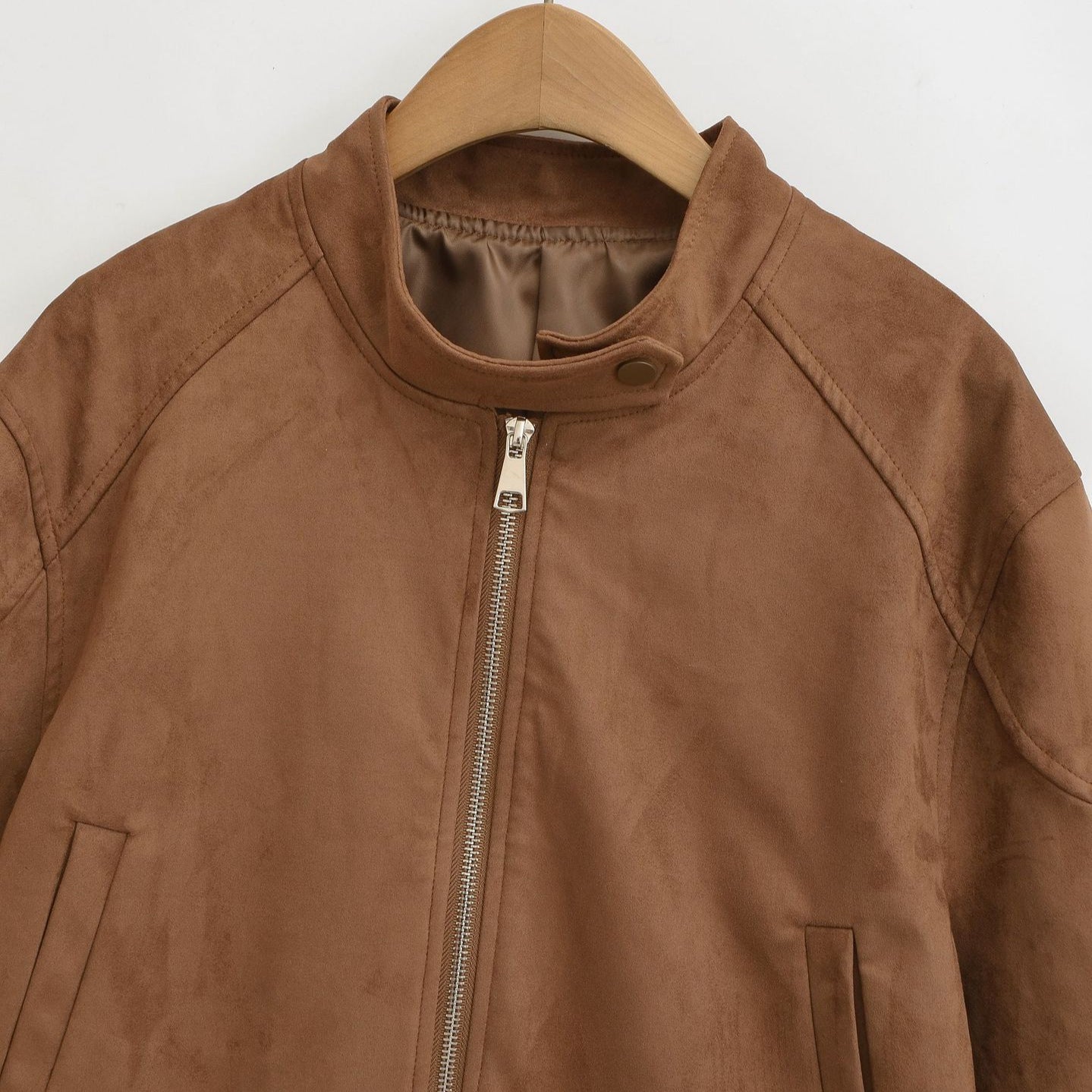 Autumn and winter thick warm zipper short jacket jacket leather jacket