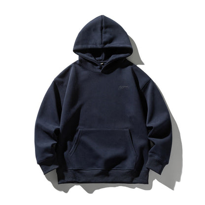 Simple Embroidered Solid Color Loose Versatile Long Sleeve Hoodie