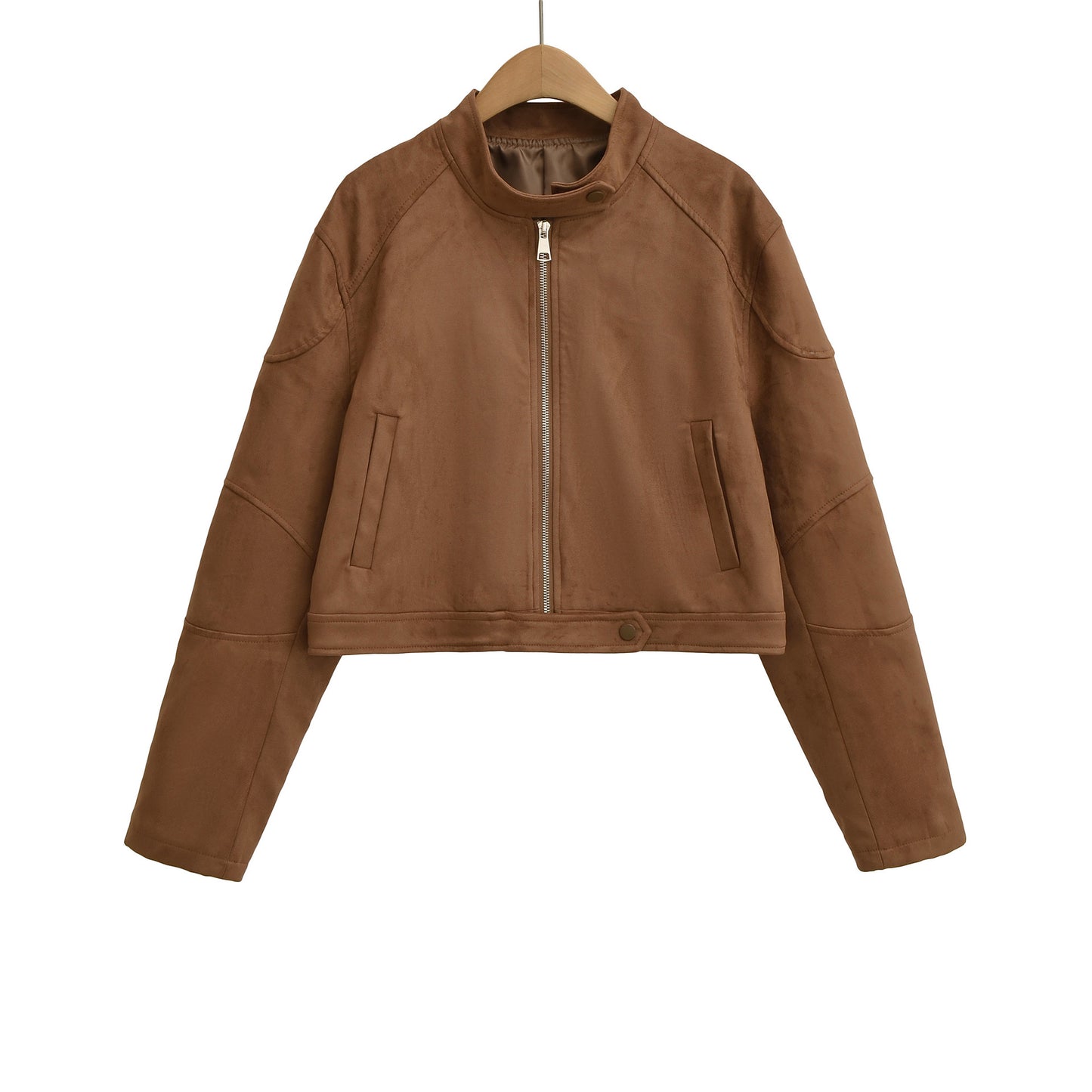 Autumn and winter thick warm zipper short jacket jacket leather jacket