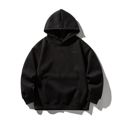 Simple Embroidered Solid Color Loose Versatile Long Sleeve Hoodie