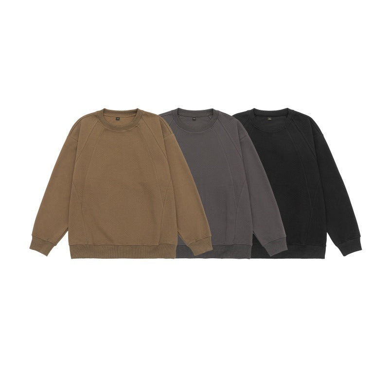 Long sleeve Solid Color Deconstructed Spliced Loose Fit Long Sleeve Pullover Hoodie