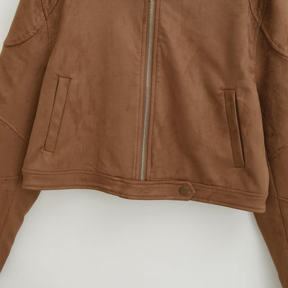 Autumn and winter thick warm zipper short jacket jacket leather jacket