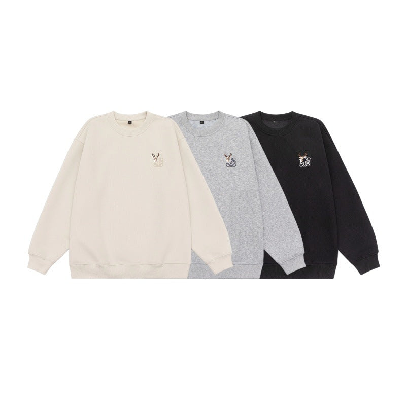 Loose Retro Casual Versatile Crewneck Hoodie